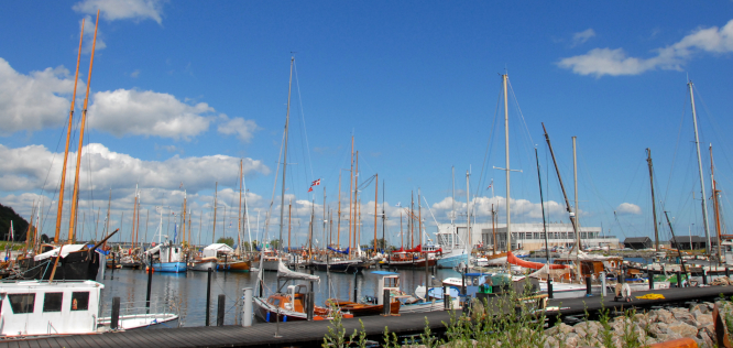 Mittel- und Südsteg des Holzschiffhafens von Aarhus am 22. Juni 2019 &copy; Andreas Zedler